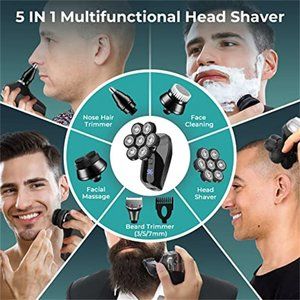 7D Head Shaver 5 in 1 Bald Head Shavers for Men, USB Rechargeable LED Display El